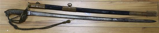 A Victorian naval sword